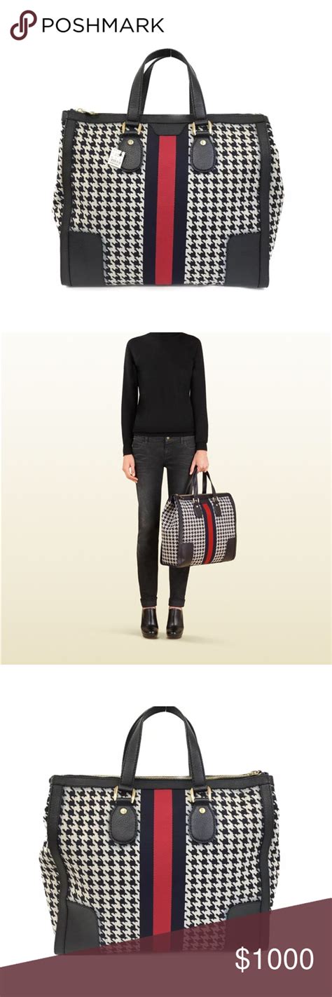 gucci houndstooth tote|Top Handle Bags for Women .